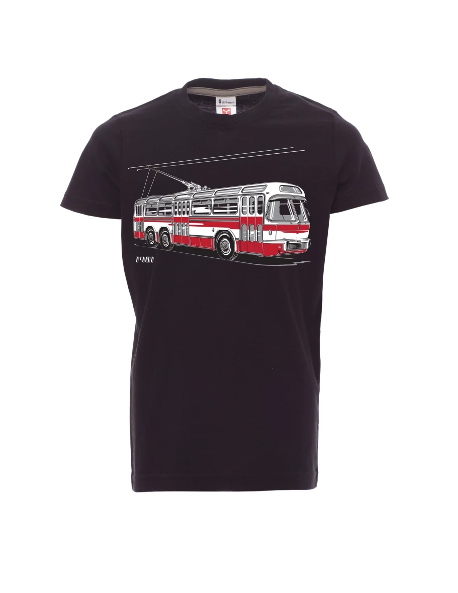 Dziecięcy t-shirt czarny Wózek  T401
