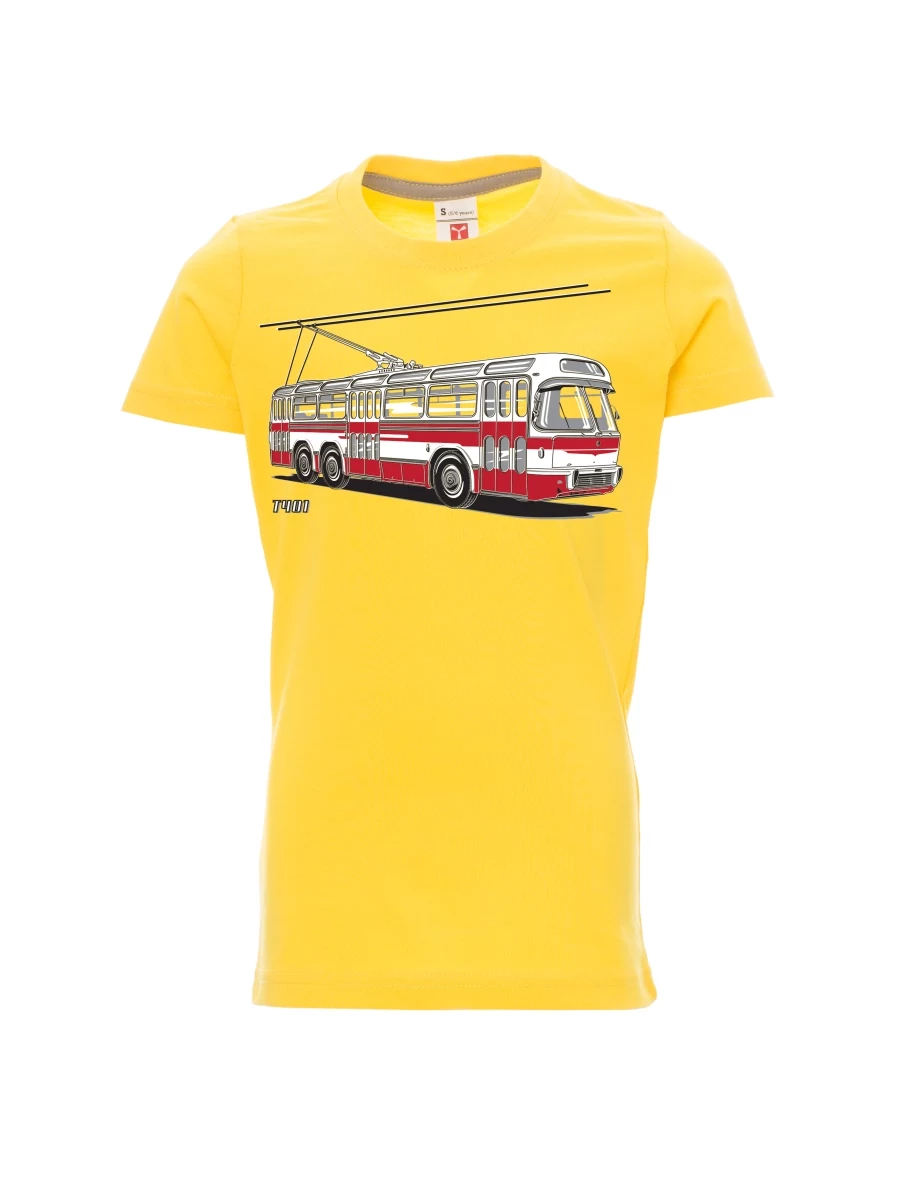 Dziecięcy t-shirt żółty Wózek  T401