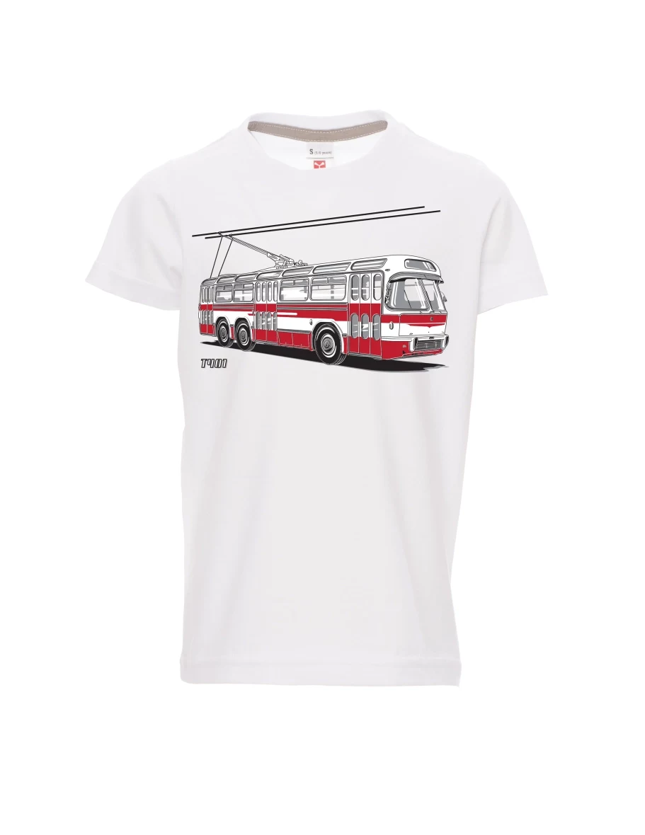 Dziecięcy t-shirt biały Wózek  T401
