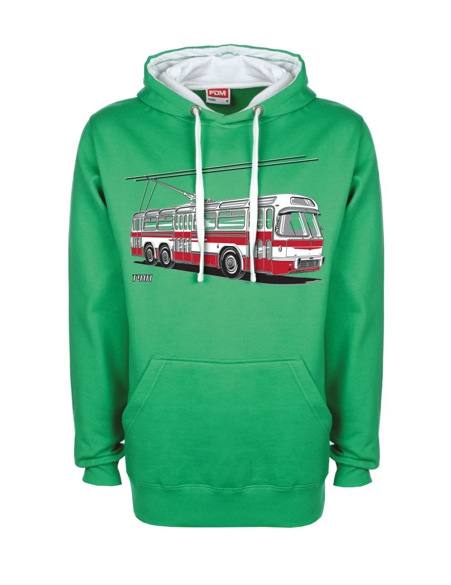 Bluza biało-zielona Wózek  T401