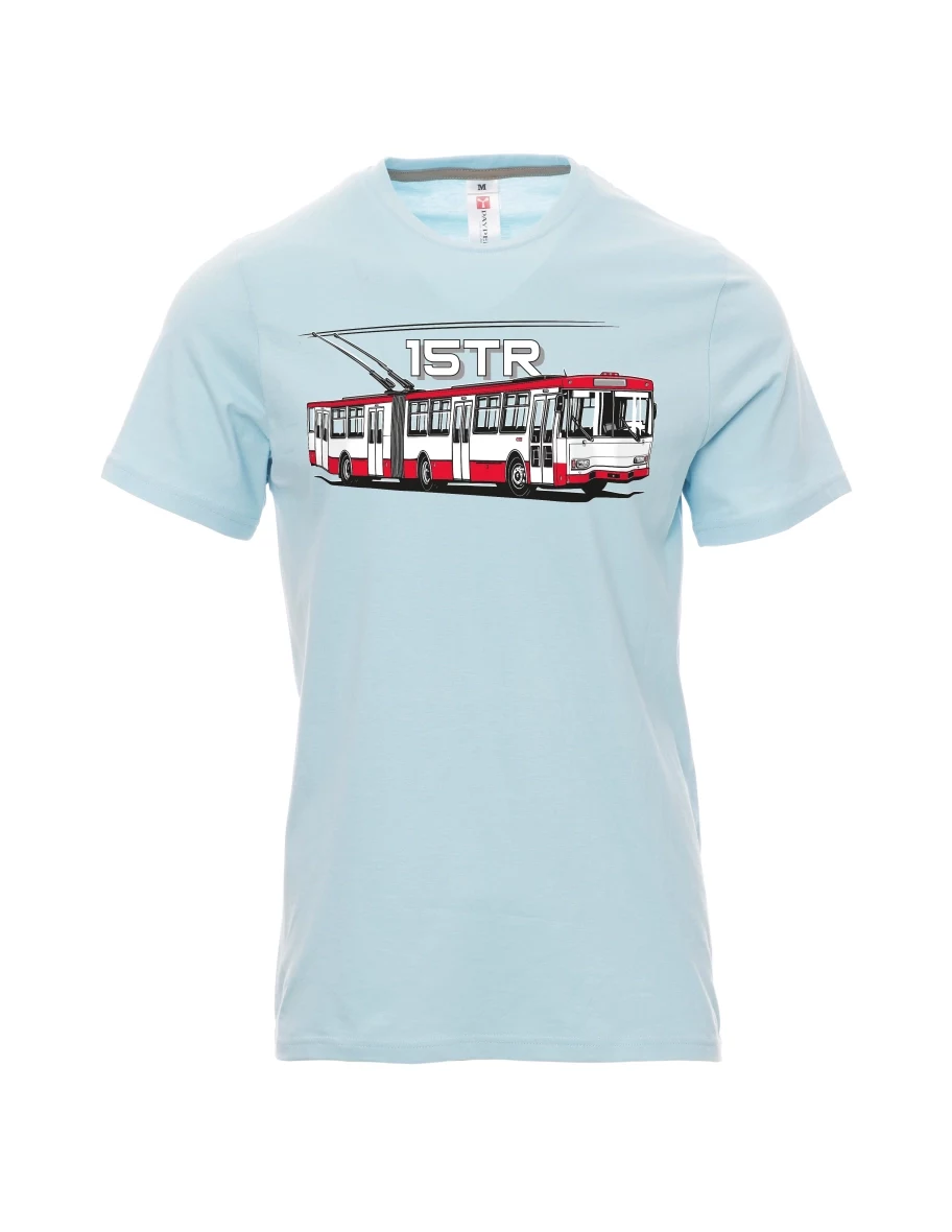 Męski t-shirt jasno niebieski Trolejbus 15TR