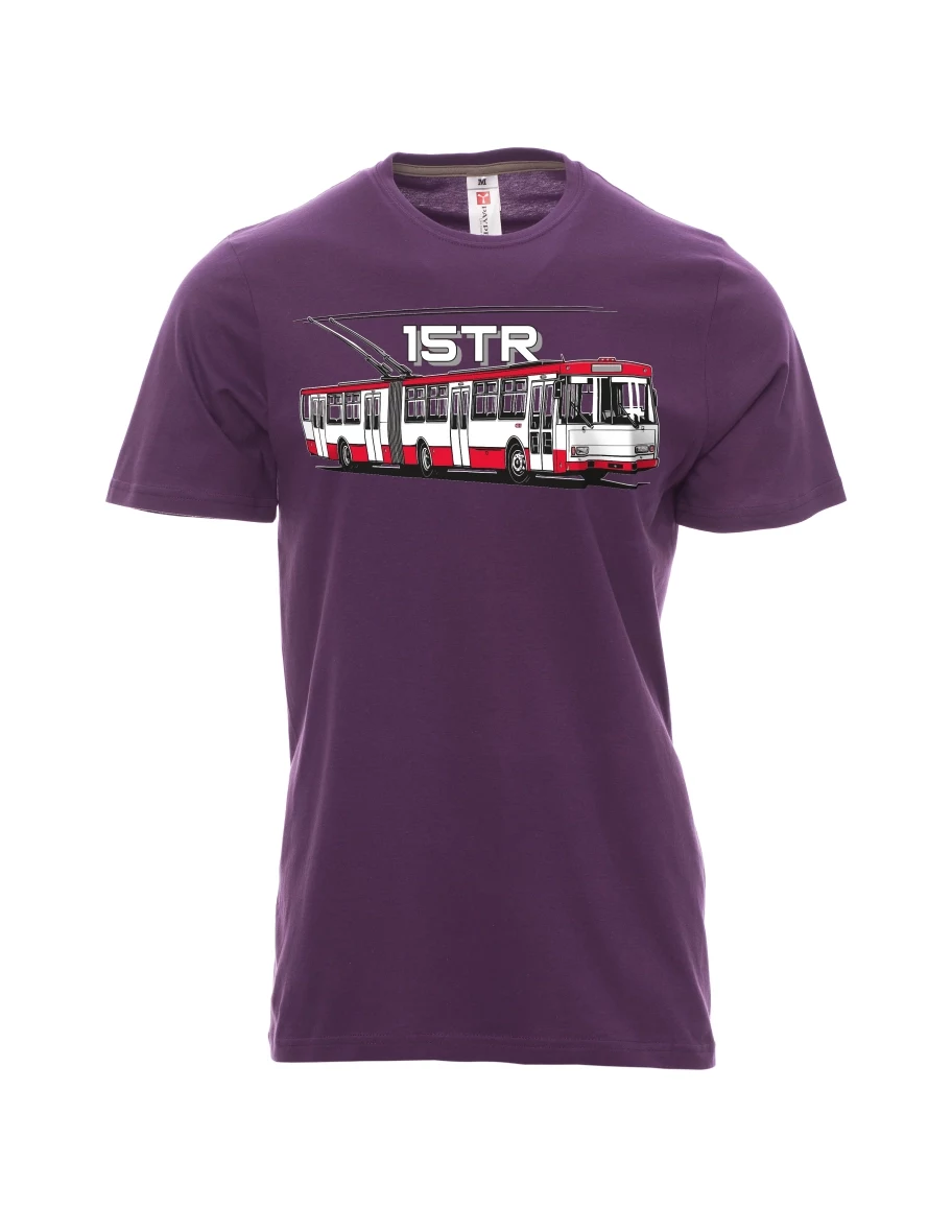 Męski t-shirt purpurowy Trolejbus 15TR