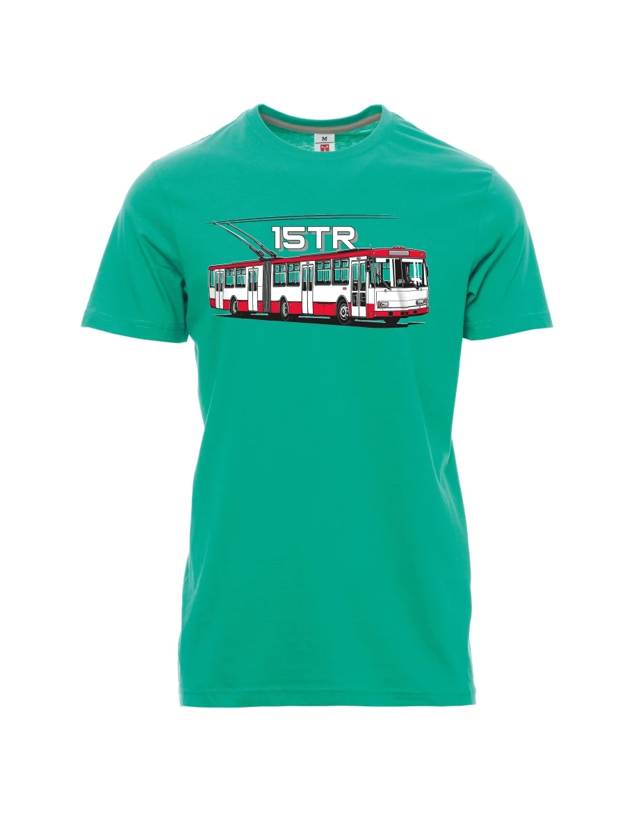 Męski t-shirt szmaragdy Trolejbus 15TR