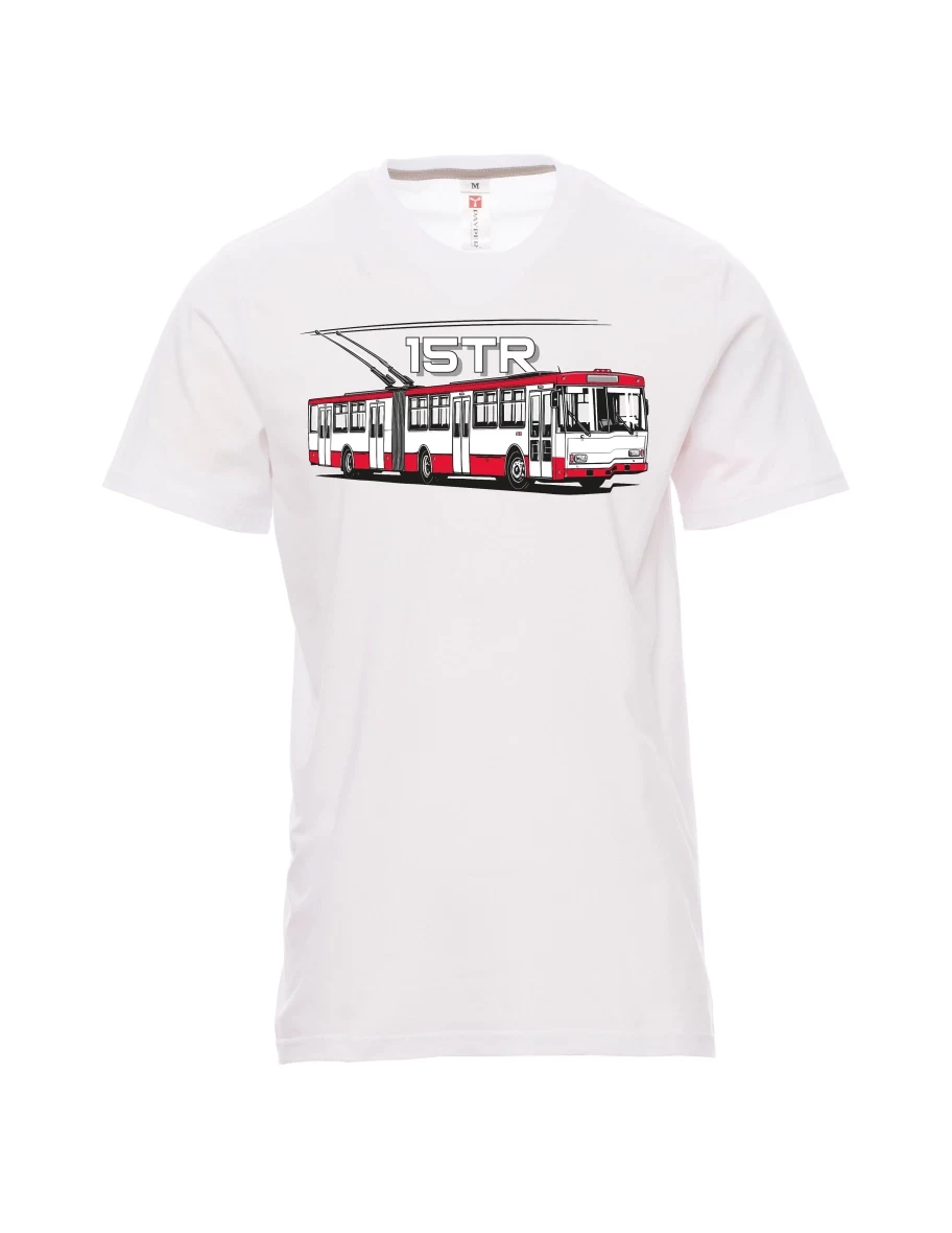 Męski t-shirt biały Trolejbus 15TR