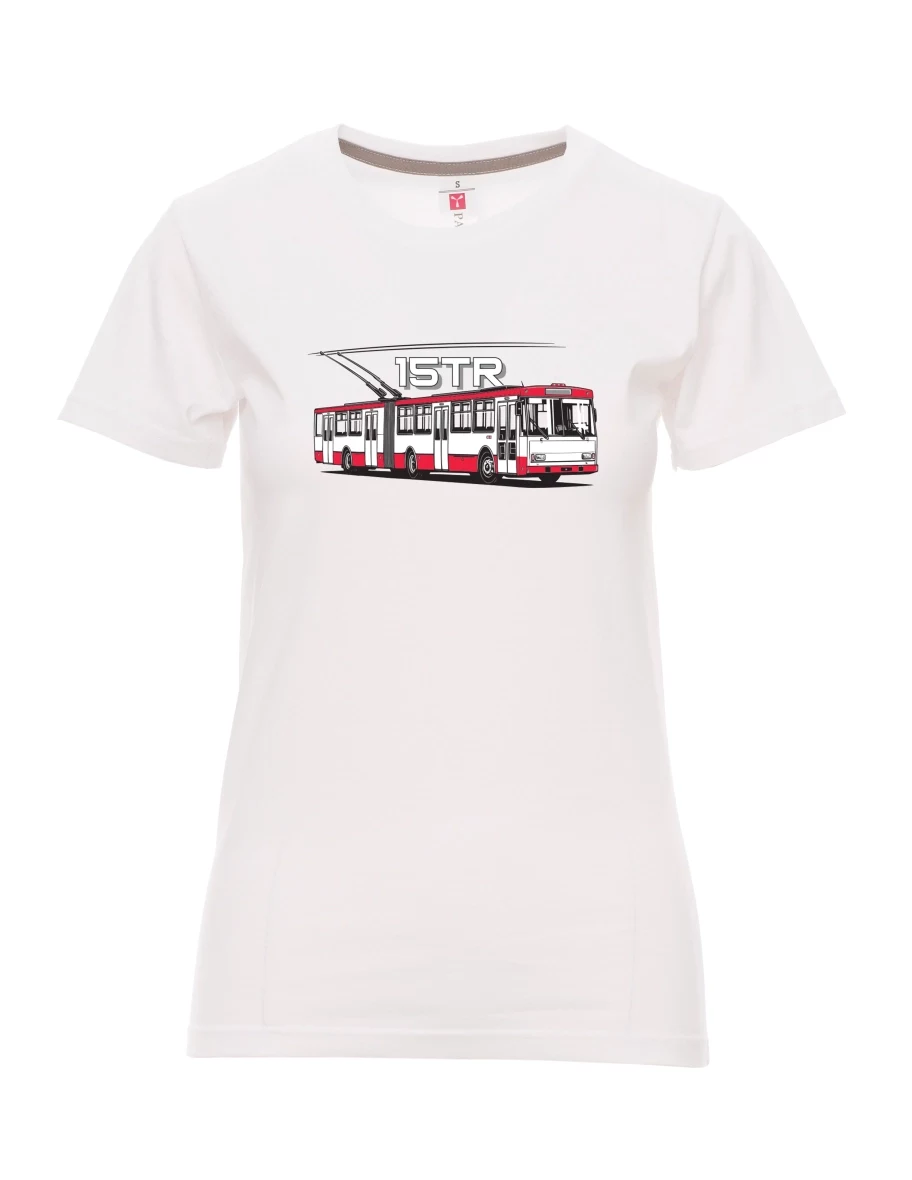 Damski t-shirt biały Trolejbus 15TR