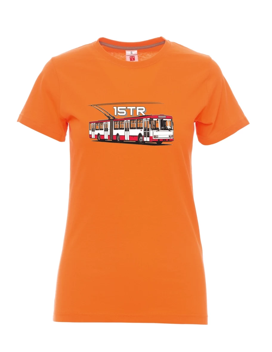 Damski t-shirt pomarańczowy Trolejbus 15TR