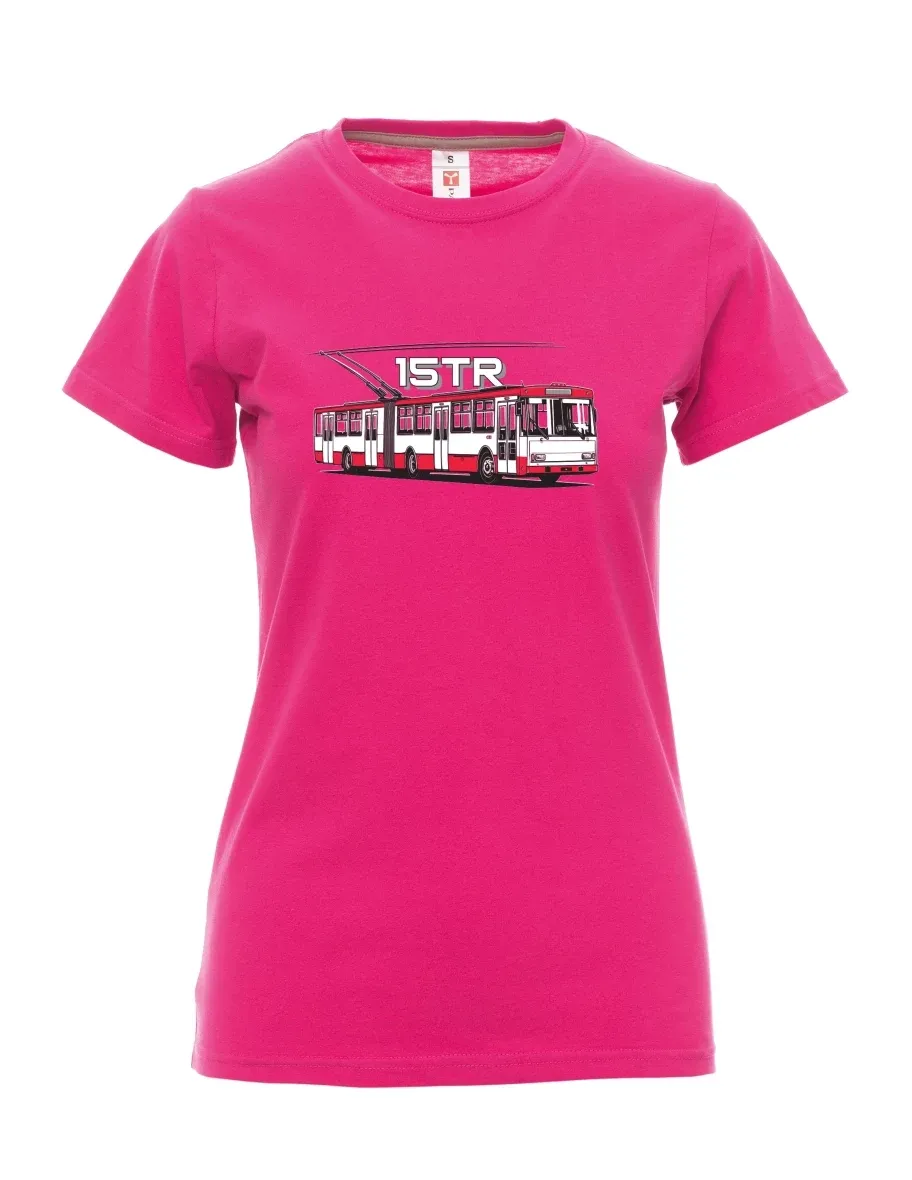 Damski t-shirt różowy Trolejbus 15TR