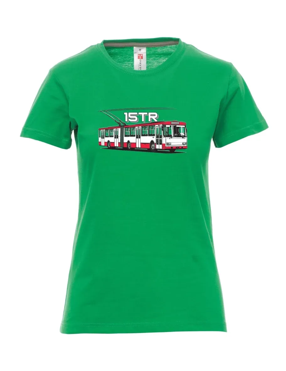 Damski t-shirt zielony Trolejbus 15TR