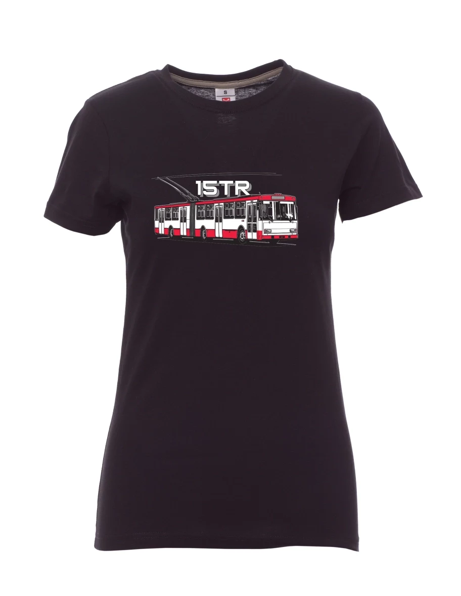 Damski t-shirt czarny Trolejbus 15TR