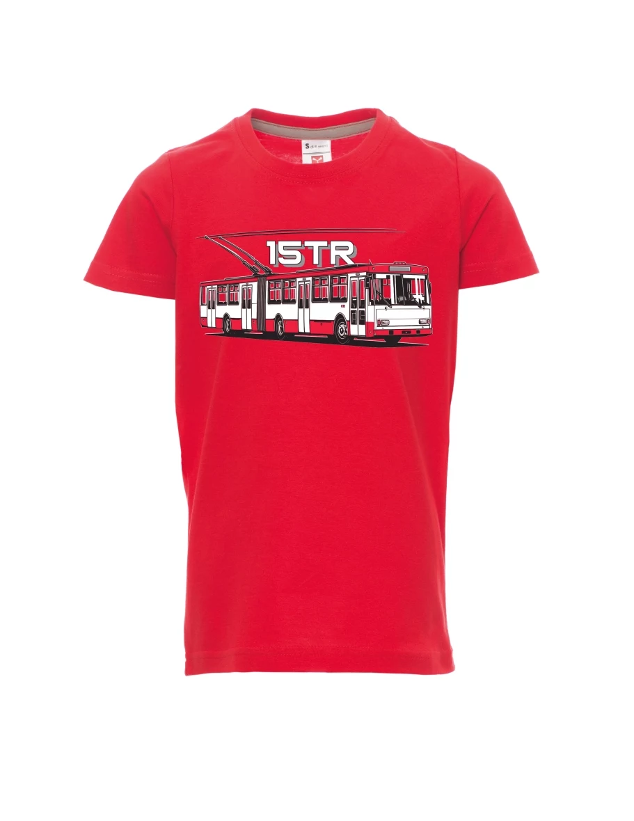 Dziecięcy t-shirt czerwony Trolejbus 15TR