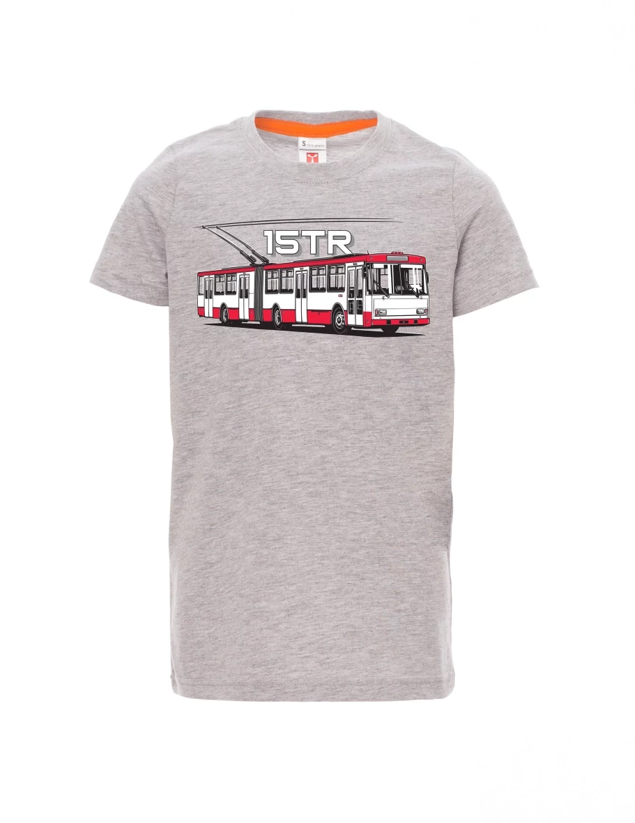 Dziecięcy t-shirt szary melange Trolejbus 15TR