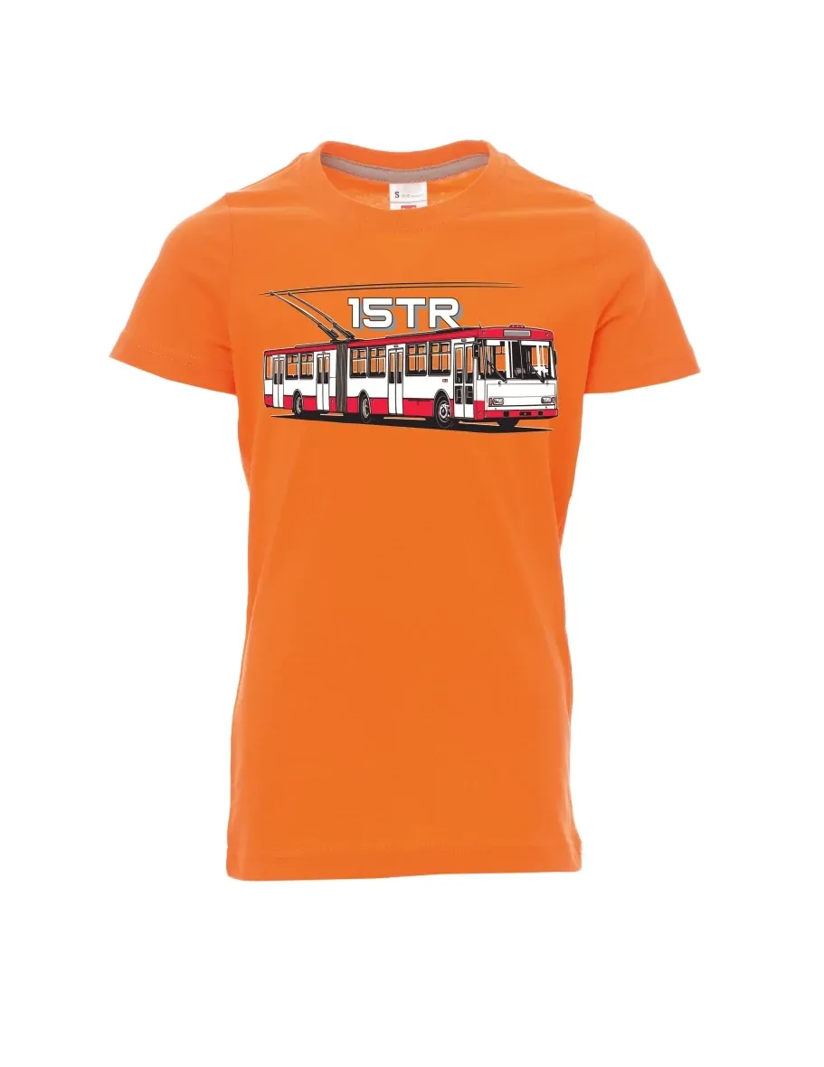 Dziecięcy t-shirt pomarańczowy Trolejbus 15TR