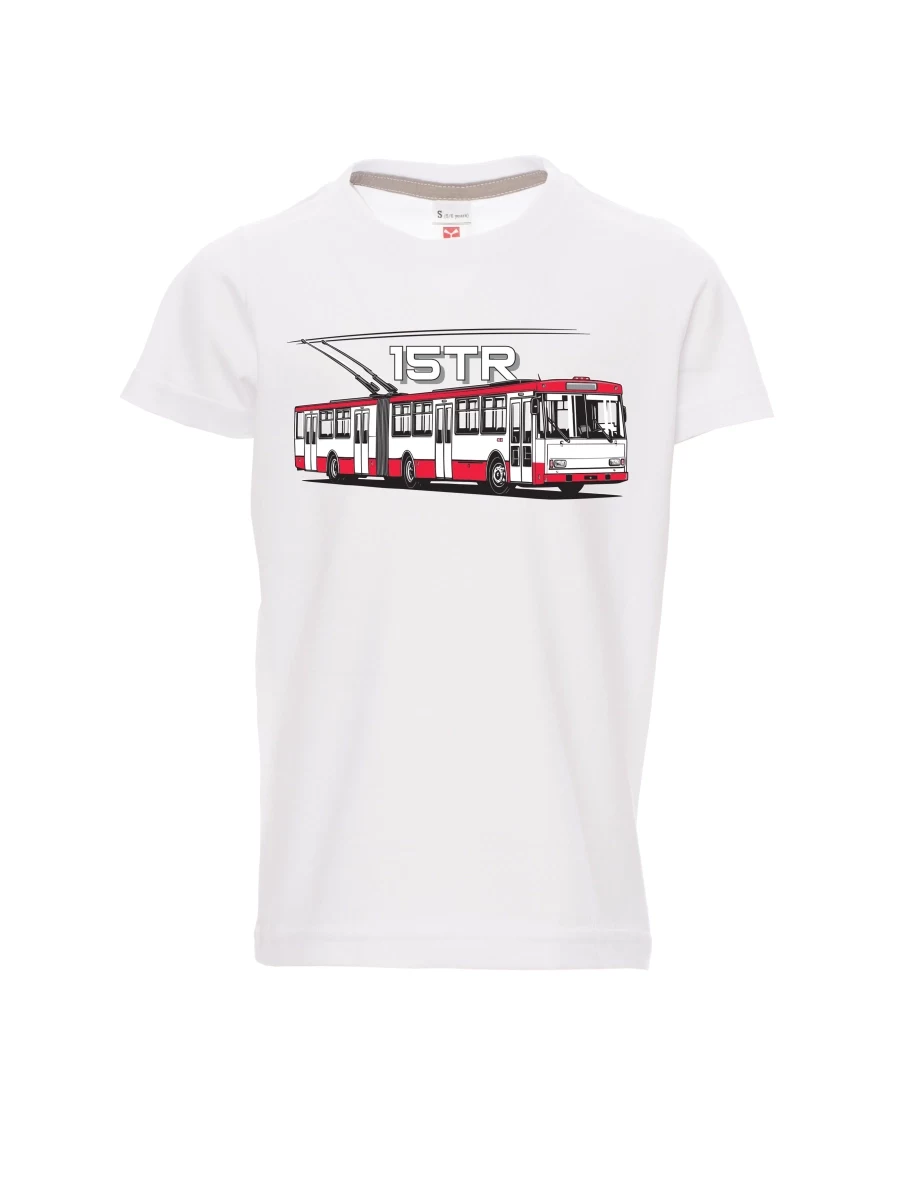 Dziecięcy t-shirt biały Trolejbus 15TR