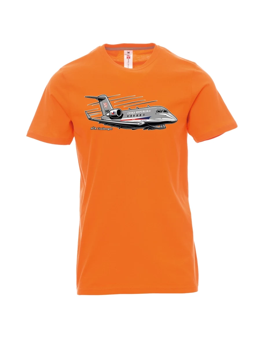 Męski t-shirt pomarańczowy Samolot AČR Challenger