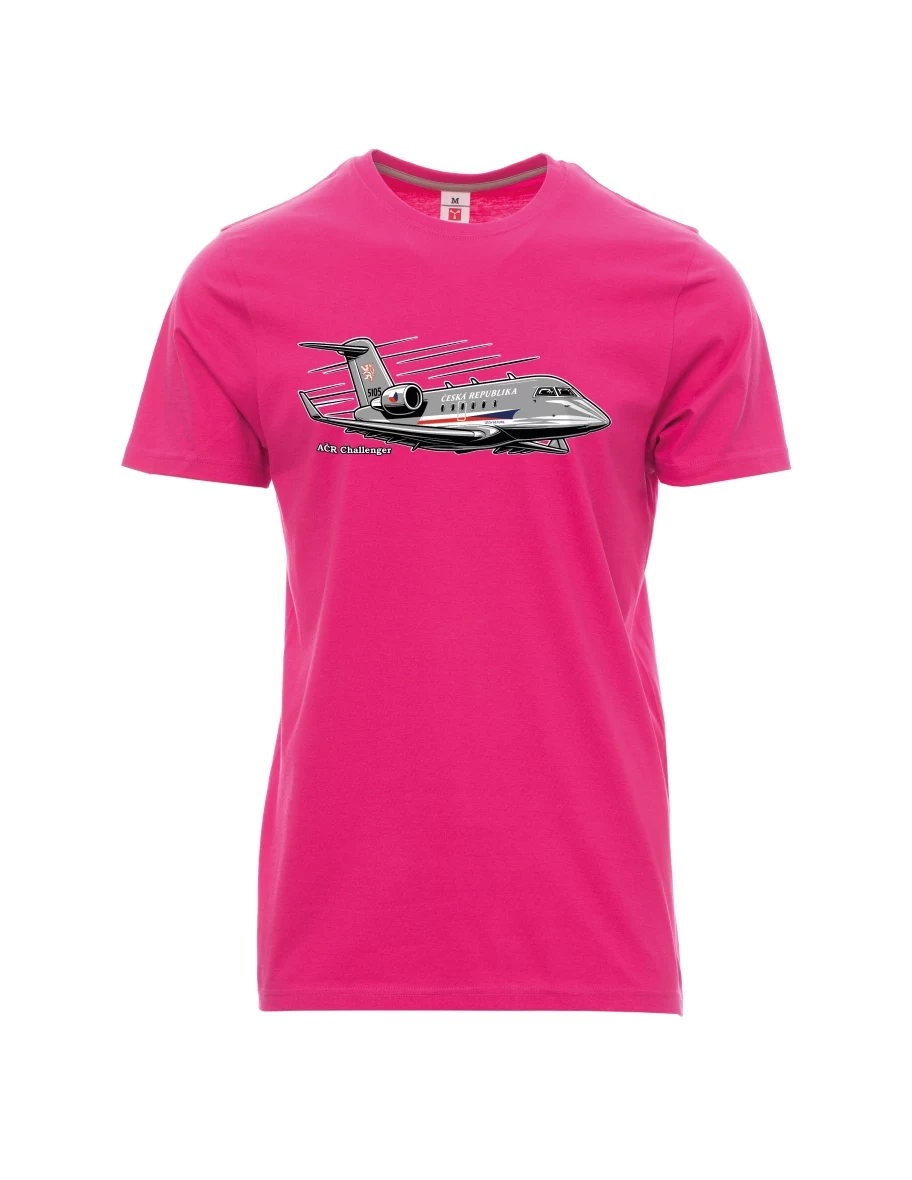 Męski t-shirt różowy Samolot AČR Challenger