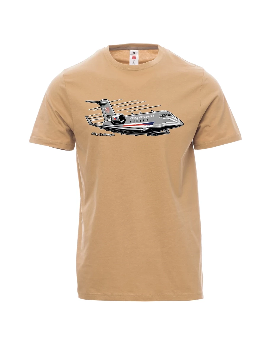 Męski t-shirt brązowy Samolot AČR Challenger