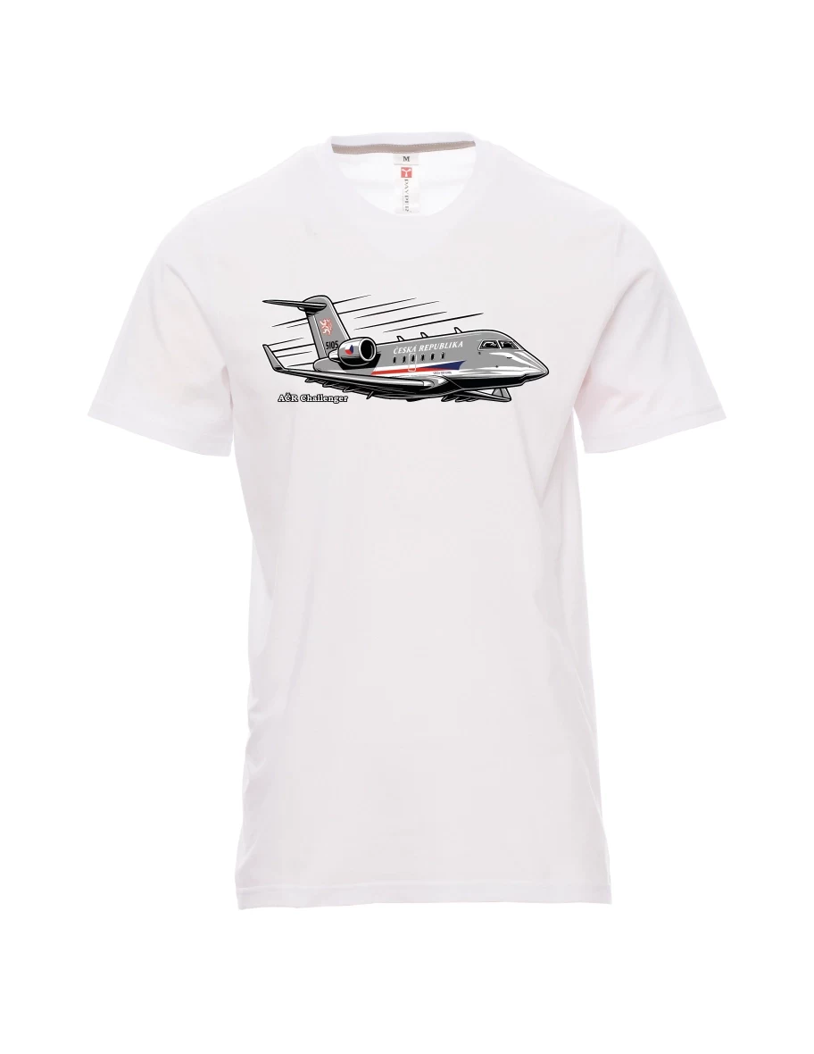 Męski t-shirt biały Samolot AČR Challenger