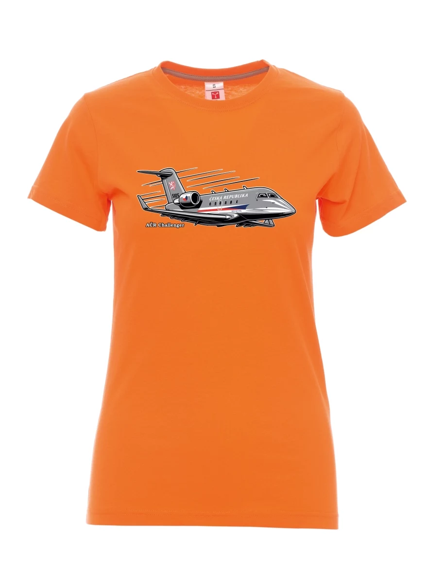 Damski t-shirt pomarańczowy Samolot AČR Challenger