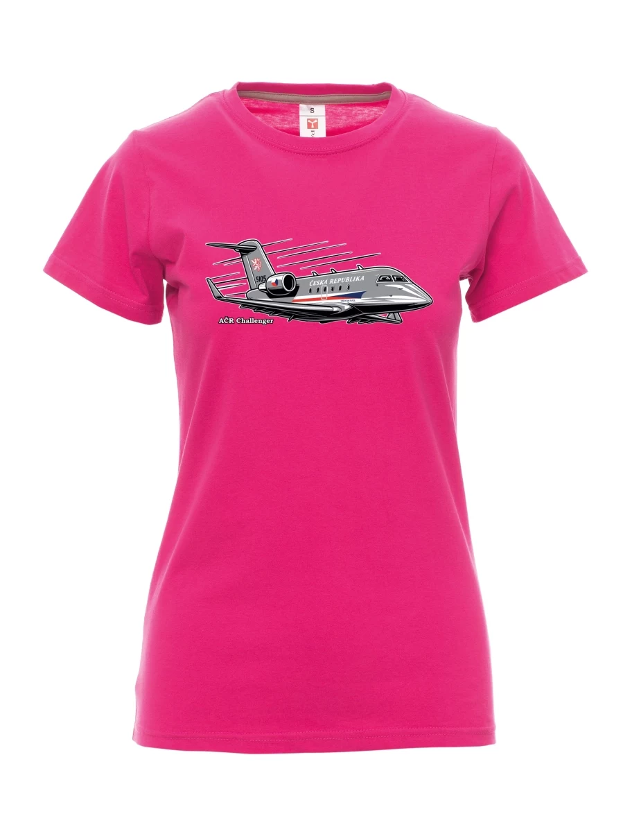 Damski t-shirt różowy Samolot AČR Challenger