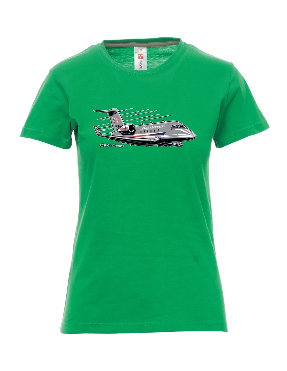 Damski t-shirt zielony Samolot AČR Challenger