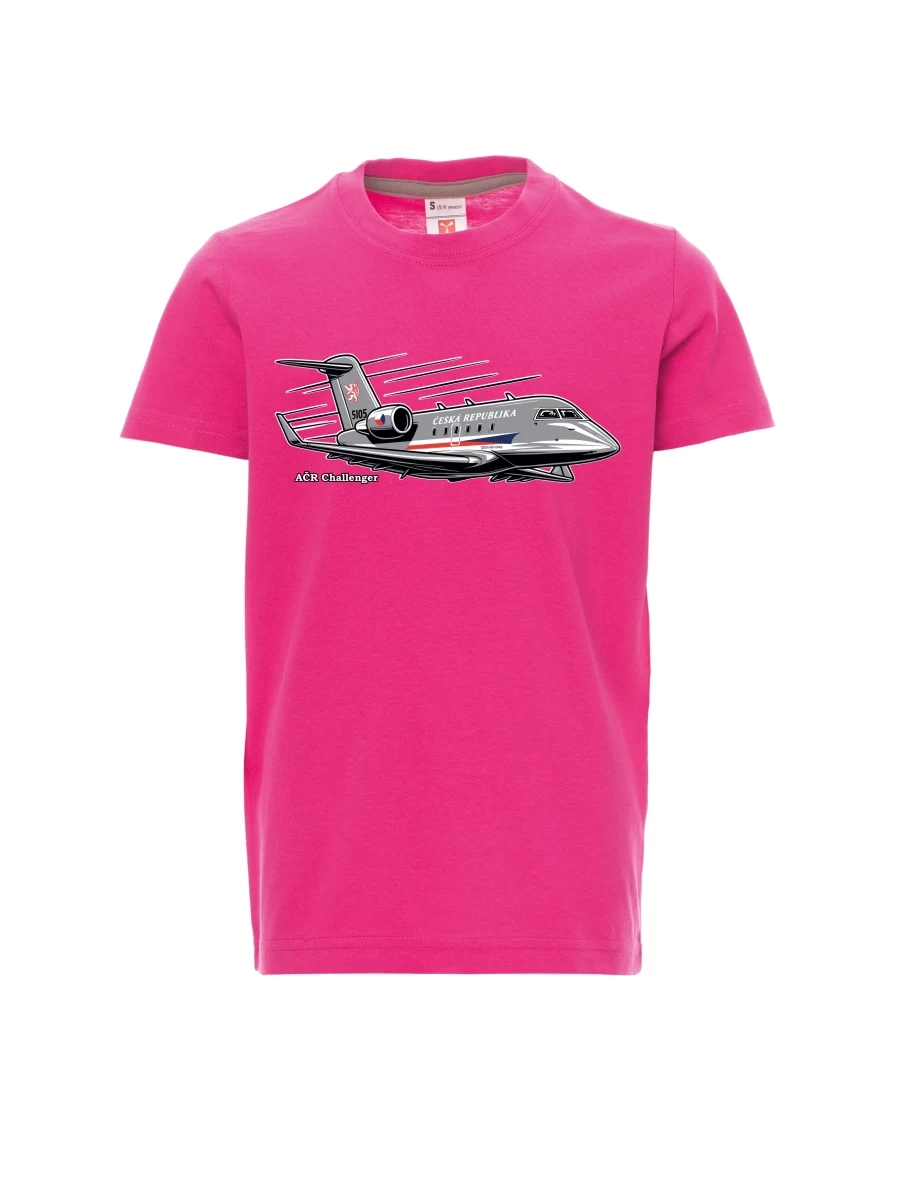 Dziecięcy t-shirt różowy Samolot AČR Challenger