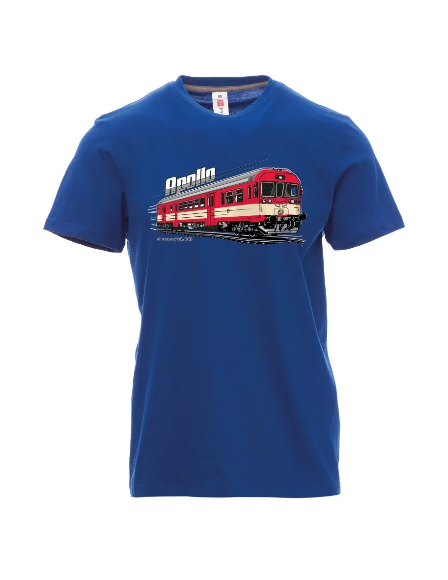 Męski t-shirt niebieski Wagon silnikowy 843 „Apollo“