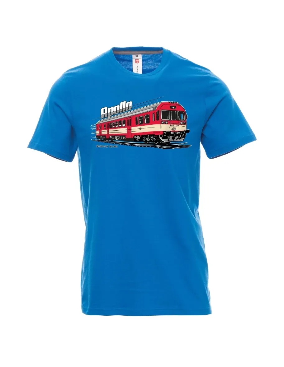 Męski t-shirt jasno niebieski Wagon silnikowy 843 „Apollo“