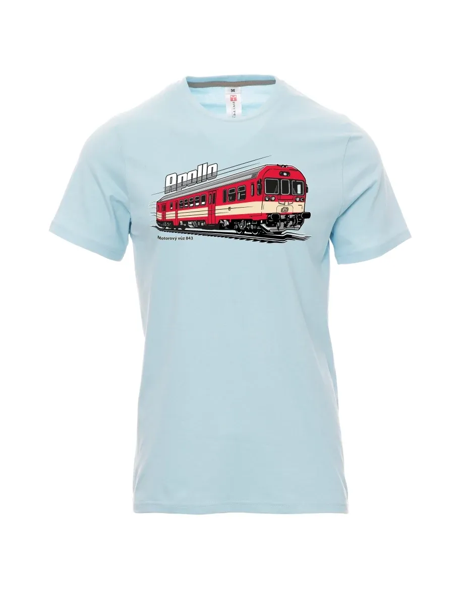 Męski t-shirt jasno niebieski Wagon silnikowy 843 „Apollo“