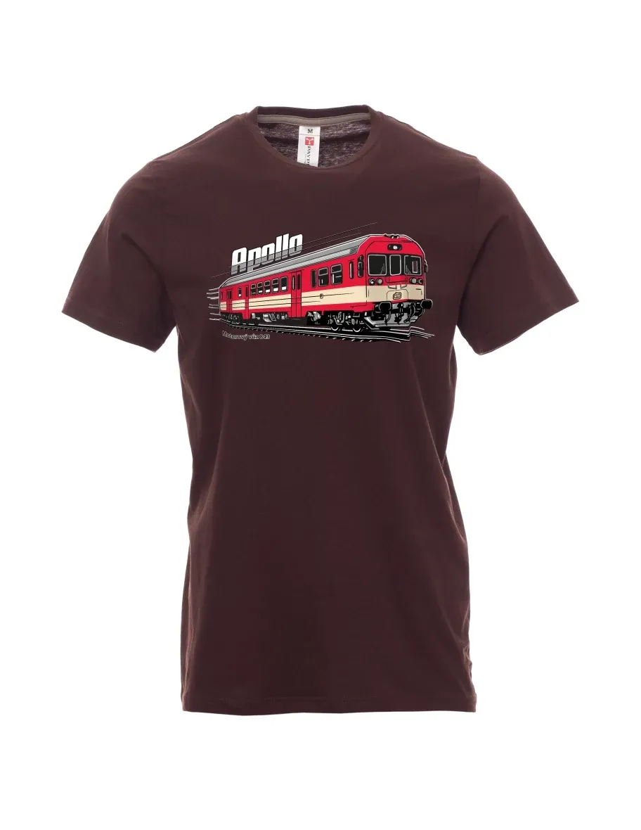 Męski t-shirt ciemny brąz Wagon silnikowy 843 „Apollo“