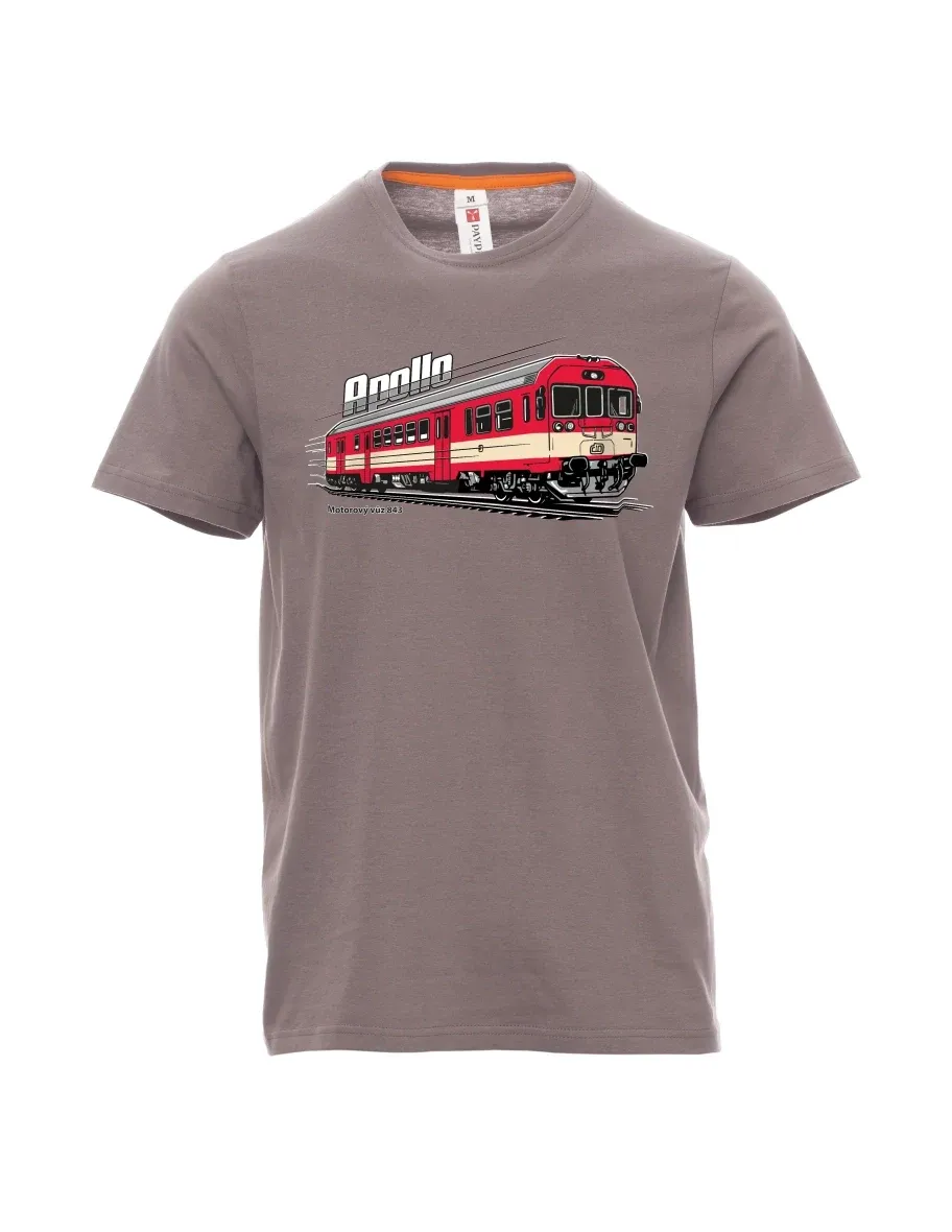Męski t-shirt stalowa szarość Wagon silnikowy 843 „Apollo“