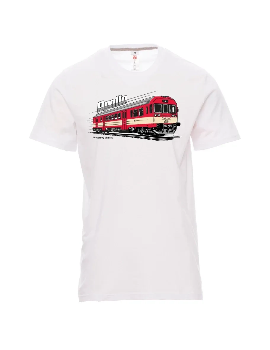 Męski t-shirt biały Wagon silnikowy 843 „Apollo“