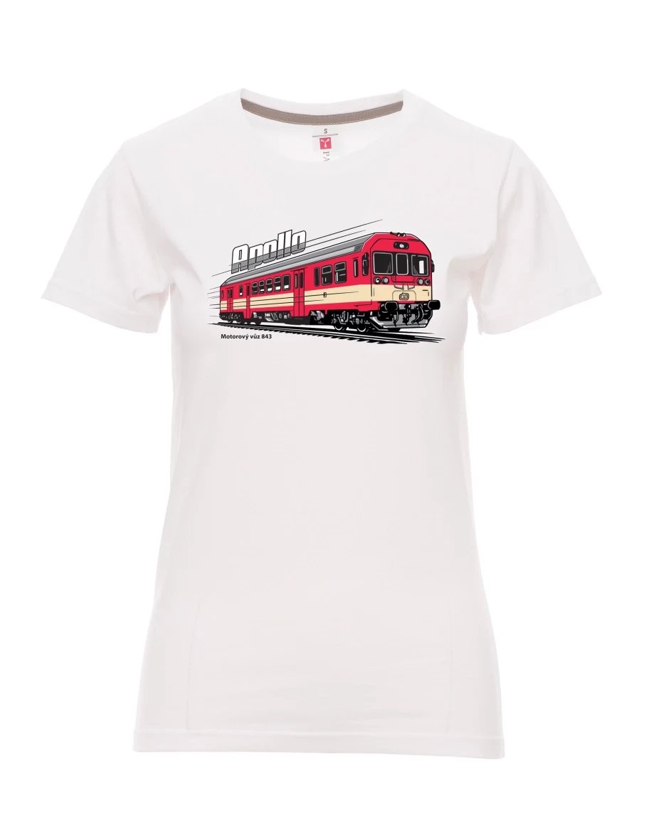 Damski t-shirt biały Wagon silnikowy 843 „Apollo“