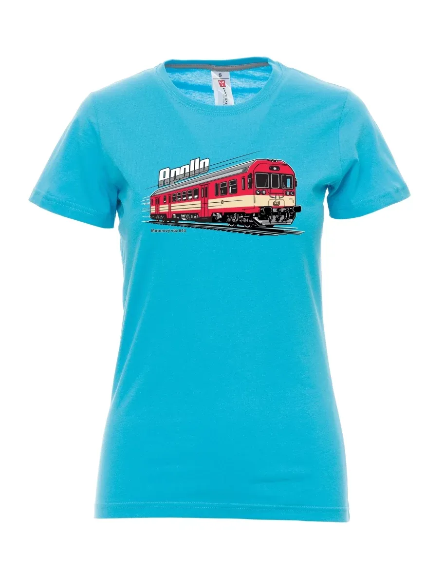 Damski t-shirt turkusowy Wagon silnikowy 843 „Apollo“