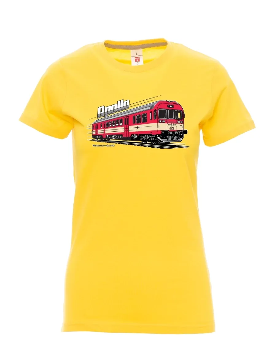 Damski t-shirt żółty Wagon silnikowy 843 „Apollo“