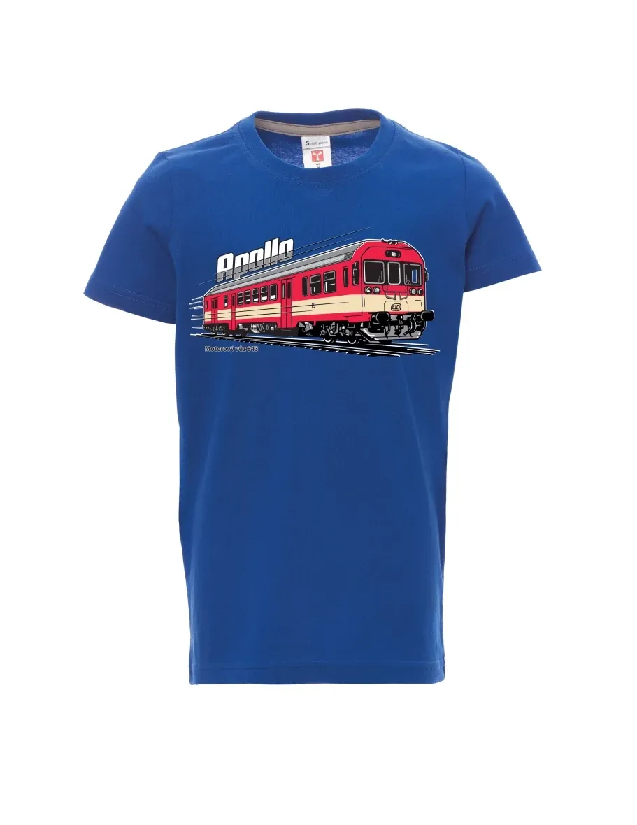 Dziecięcy t-shirt niebieski Wagon silnikowy 843 „Apollo“