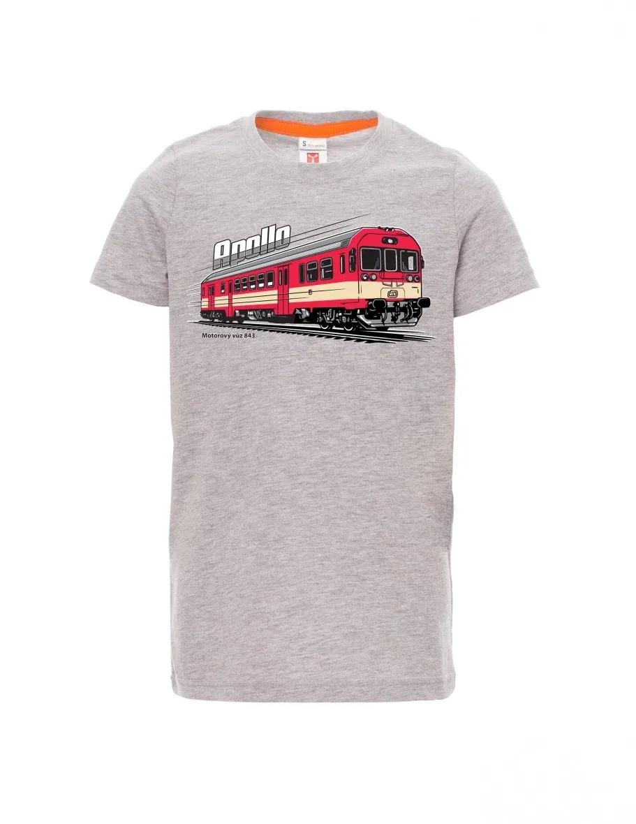 Dziecięcy t-shirt szary melange Wagon silnikowy 843 „Apollo“