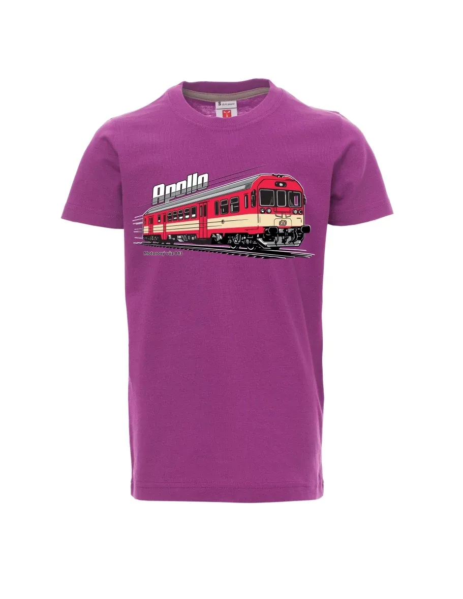 Dziecięcy t-shirt purpurowy Wagon silnikowy 843 „Apollo“