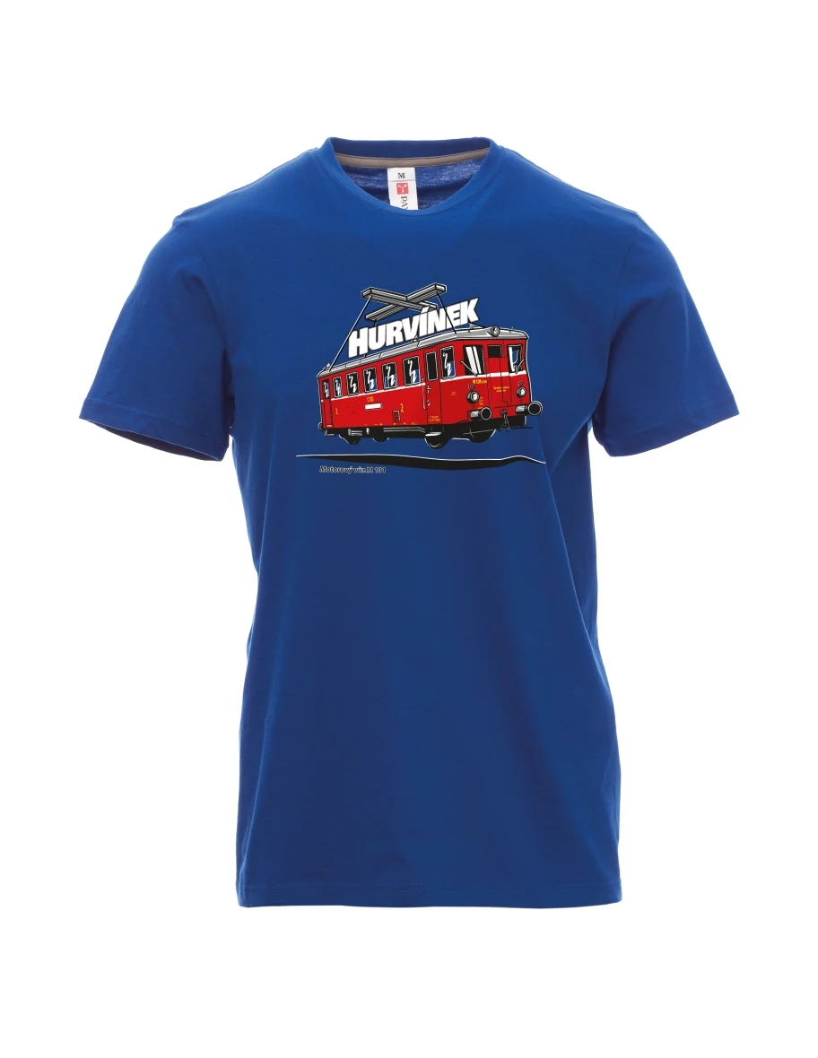 Męski t-shirt niebieski Wagon silnikowy M 131 „Hurvínek“