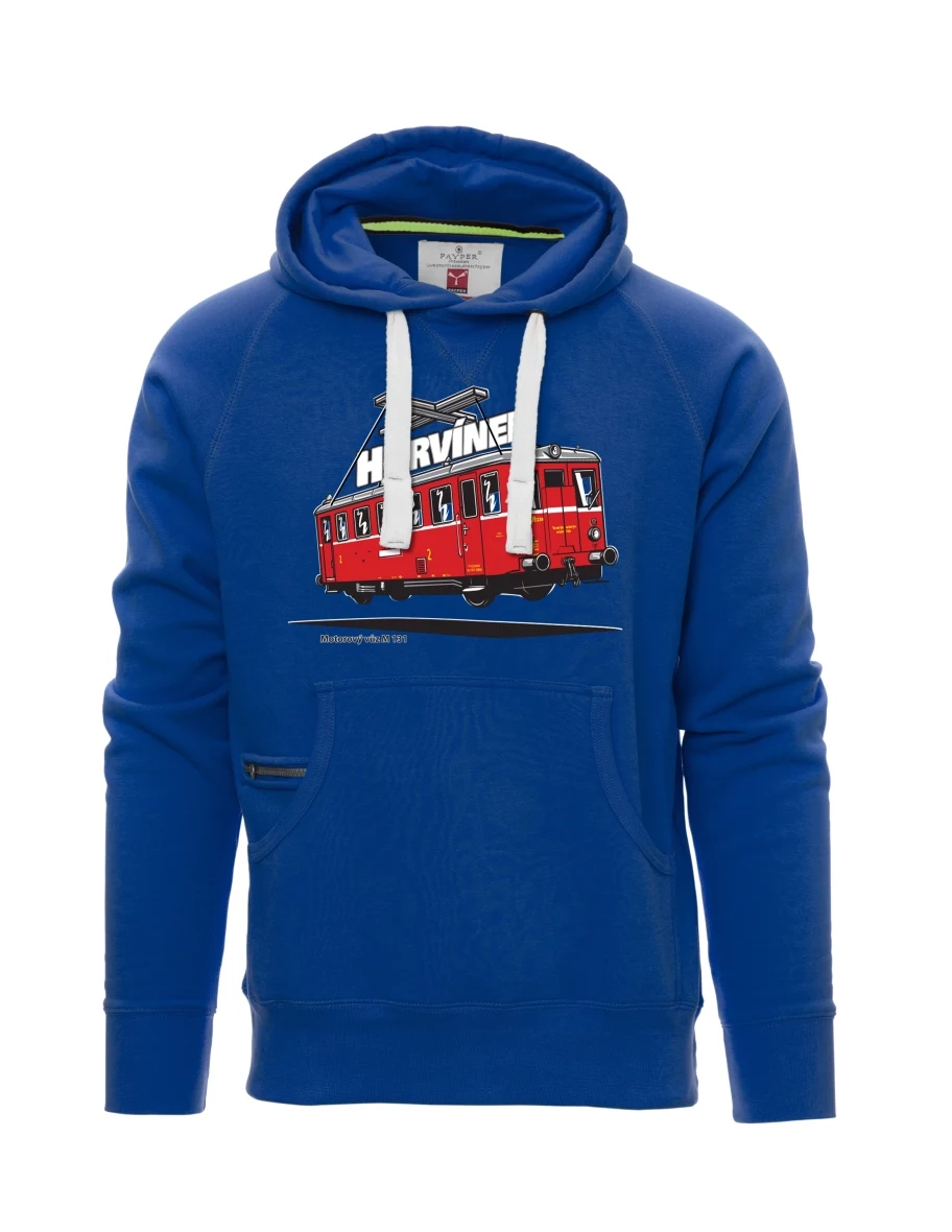 Męska bluza niebieska Wagon silnikowy M 131 „Hurvínek“