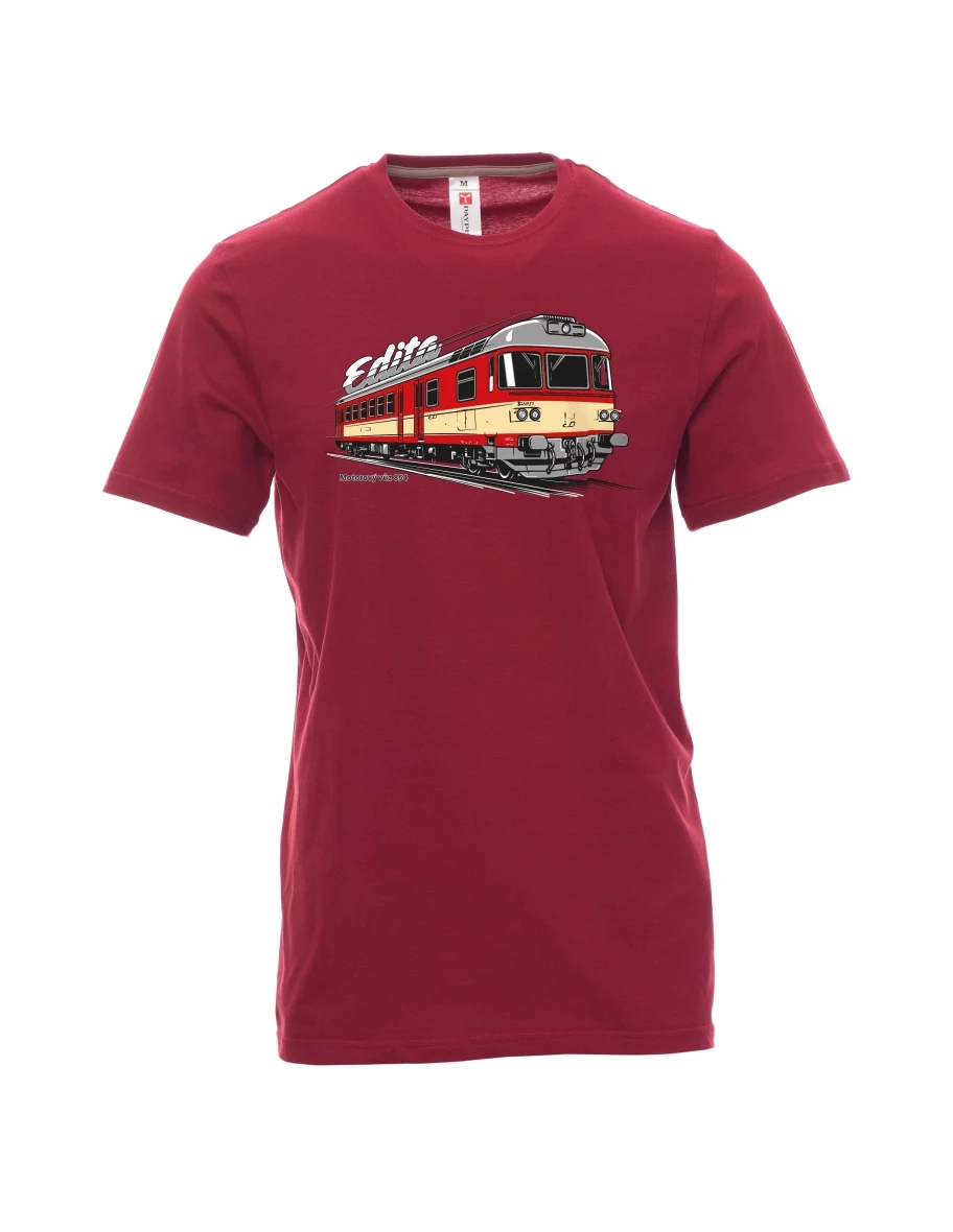 Męski t-shirt czerwony Wagon silnikowy 854