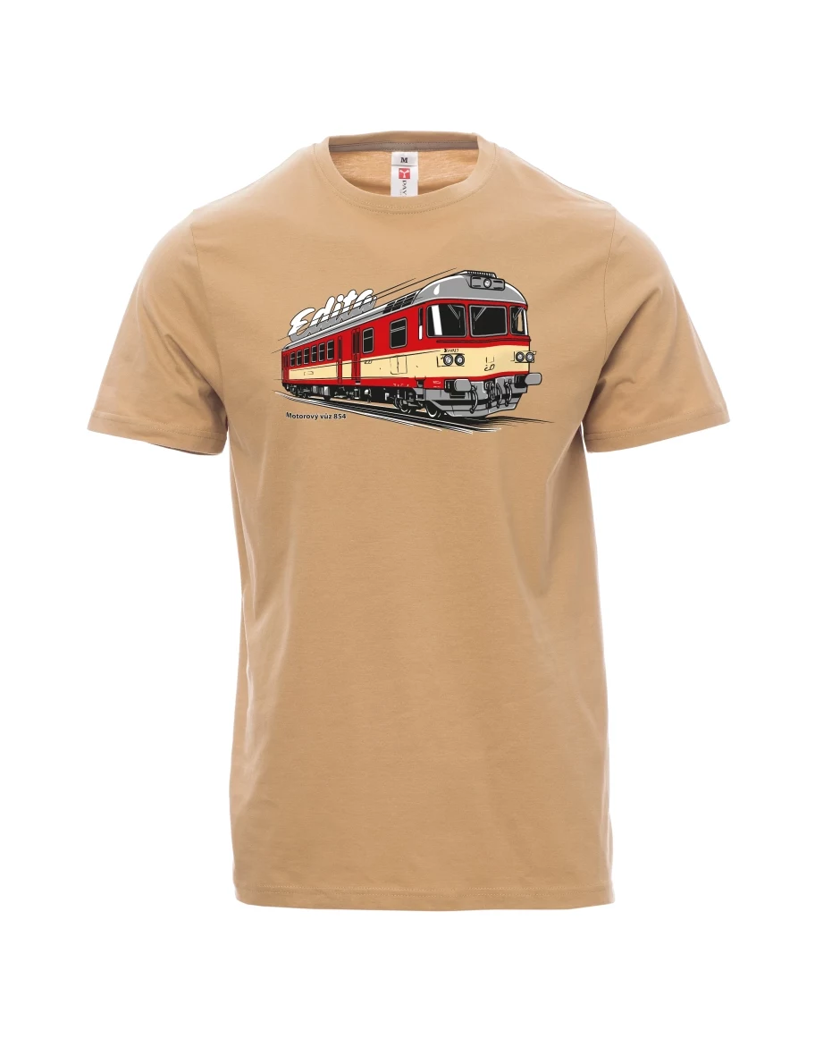 Męski t-shirt brązowy Wagon silnikowy 854