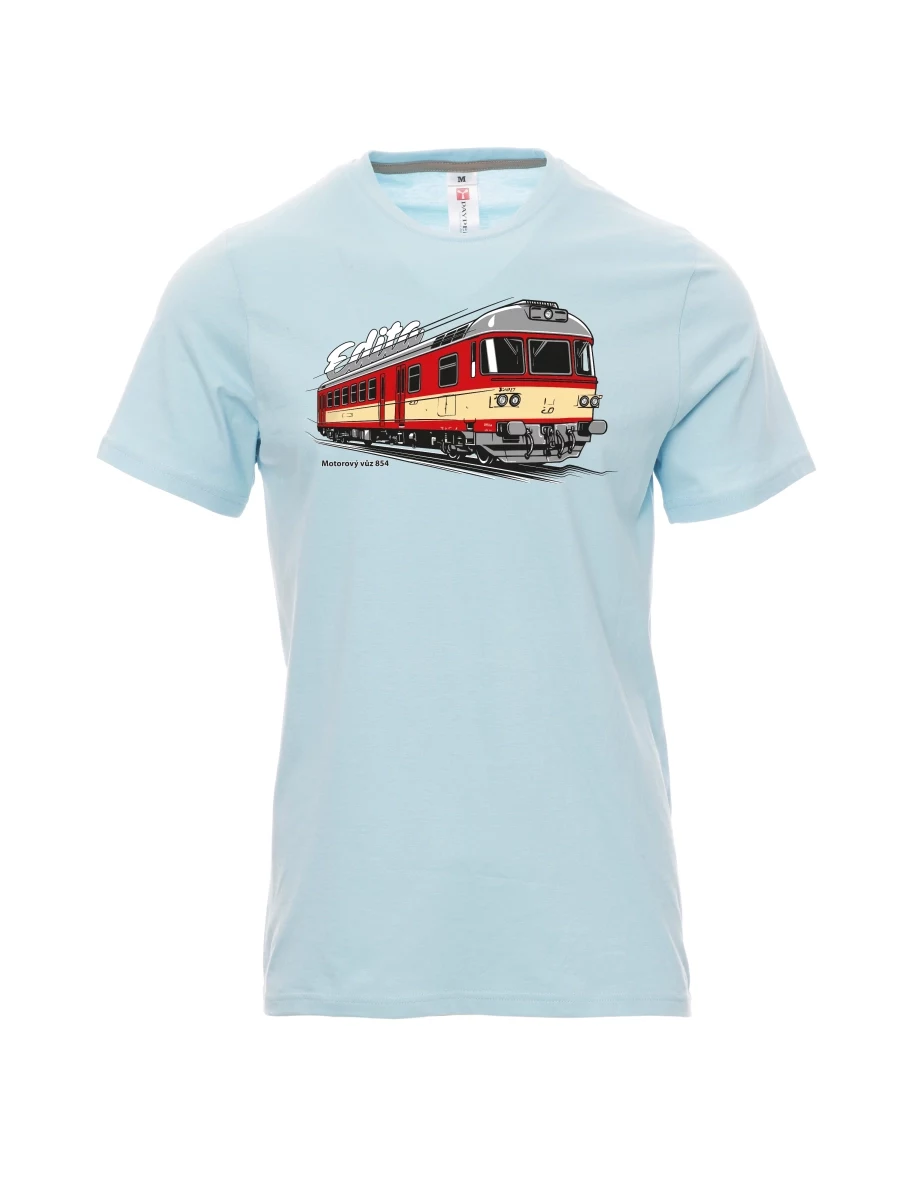 Męski t-shirt jasno niebieski Wagon silnikowy 854