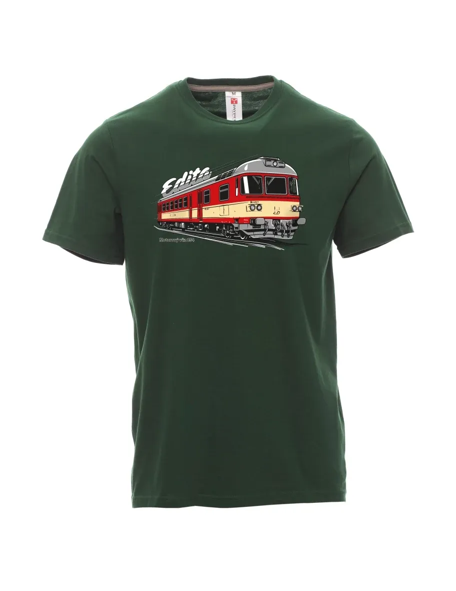 Męski t-shirt ciemnozielony Wagon silnikowy 854