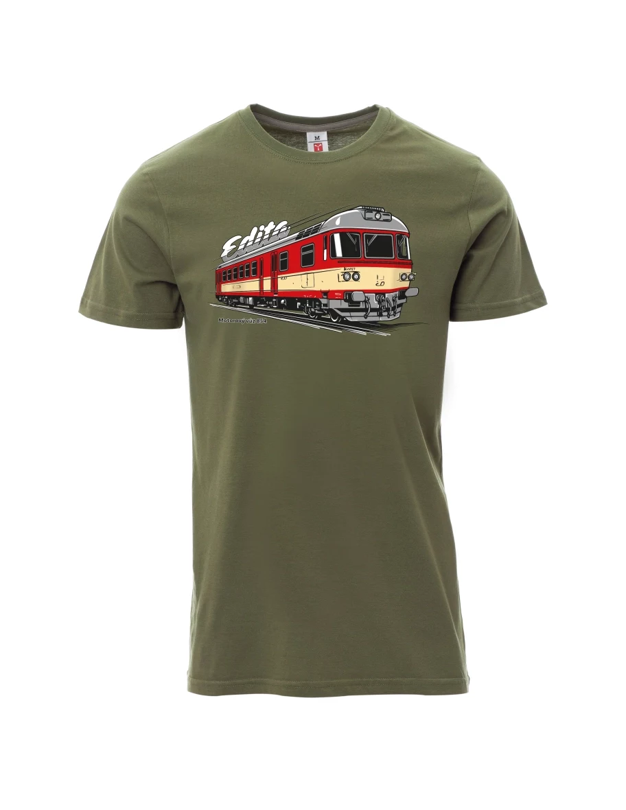 Męski t-shirt khaki Wagon silnikowy 854