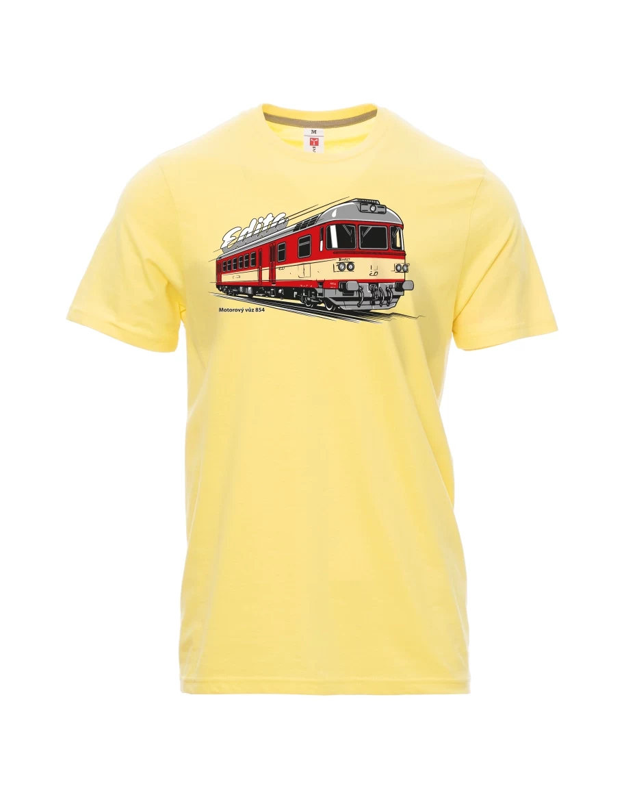 Męski t-shirt jasny zółty Wagon silnikowy 854