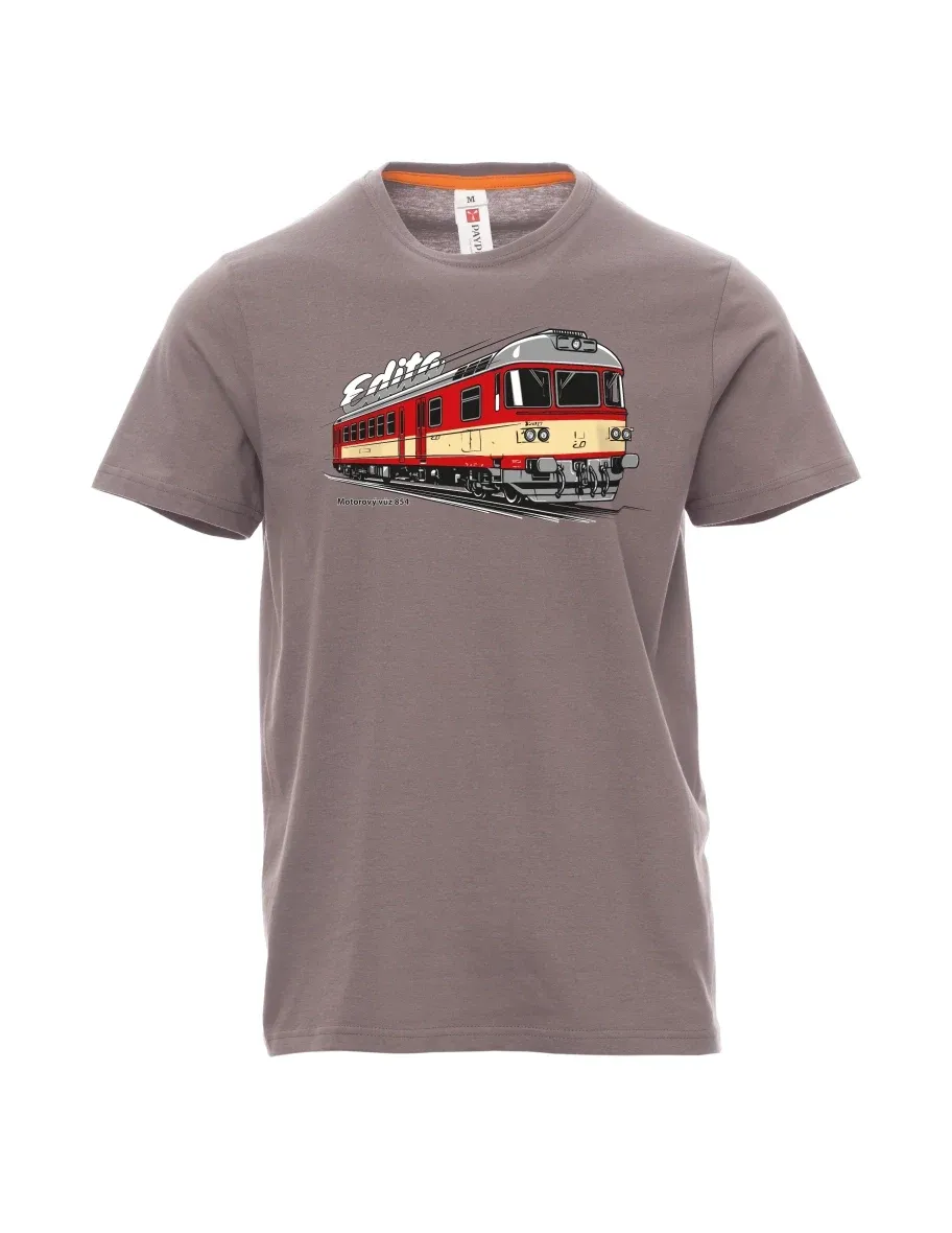 Męski t-shirt stalowa szarość Wagon silnikowy 854