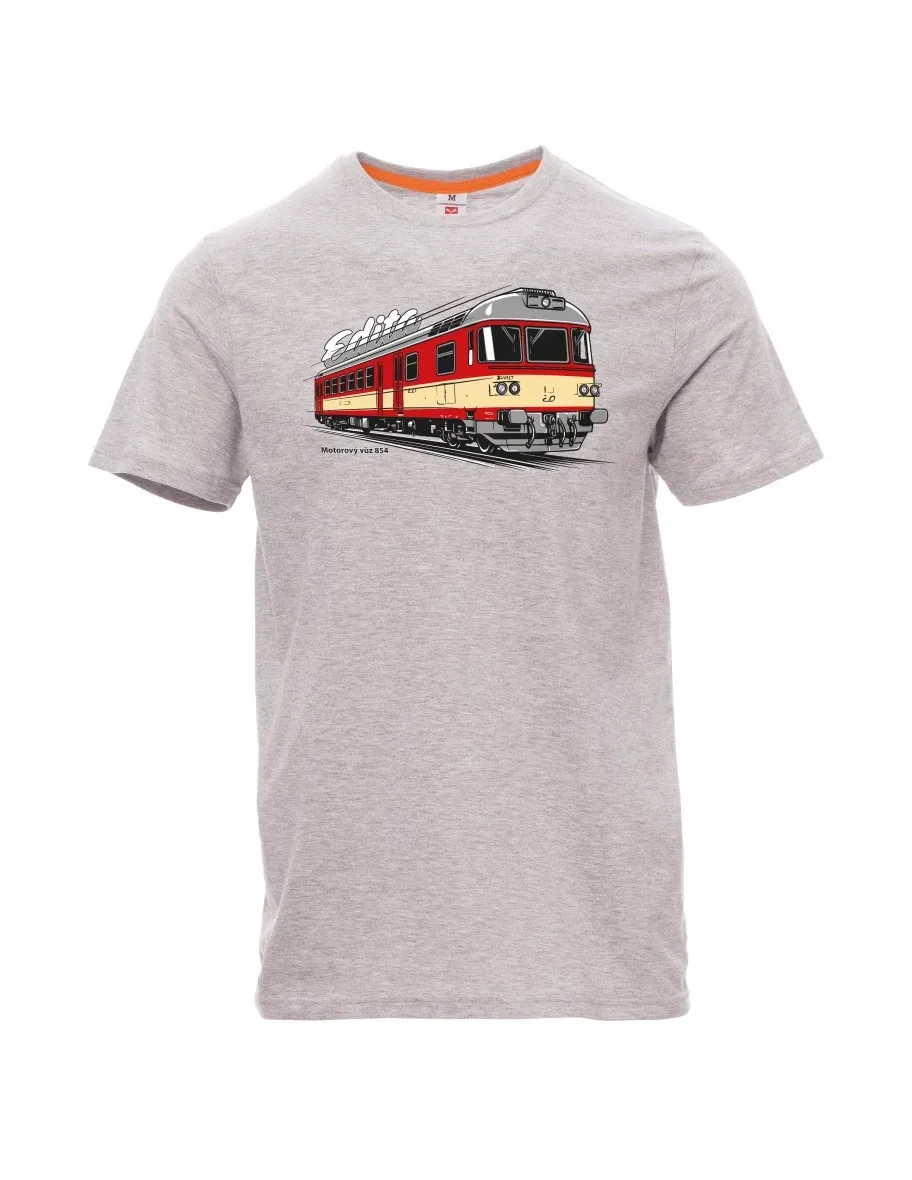 Męski t-shirt szary melanż Wagon silnikowy 854