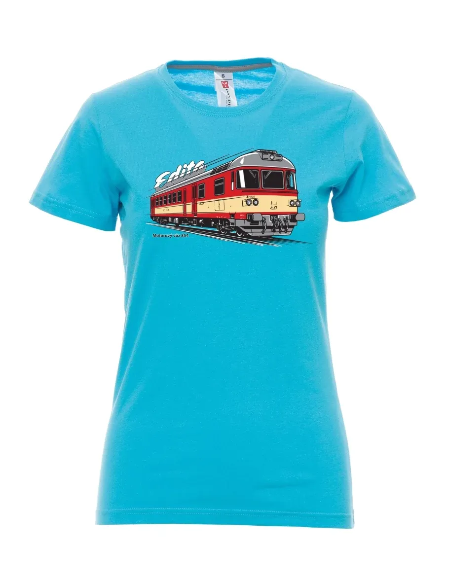 Damski t-shirt turkusowy Wagon silnikowy 854