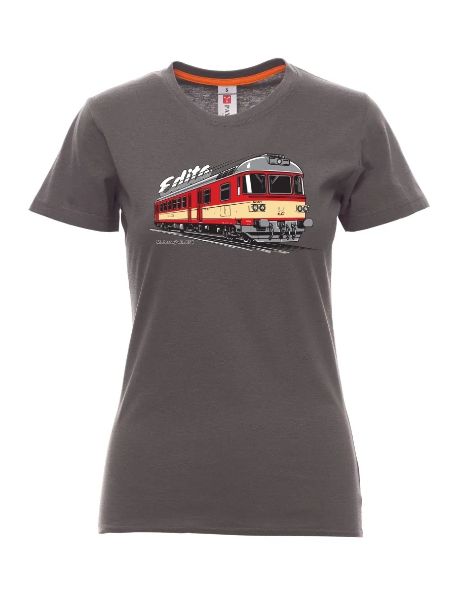 Damski t-shirt antracytowy Wagon silnikowy 854