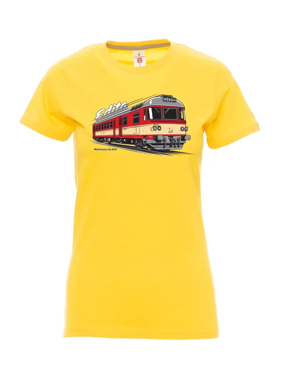 Damski t-shirt żółty Wagon silnikowy 854